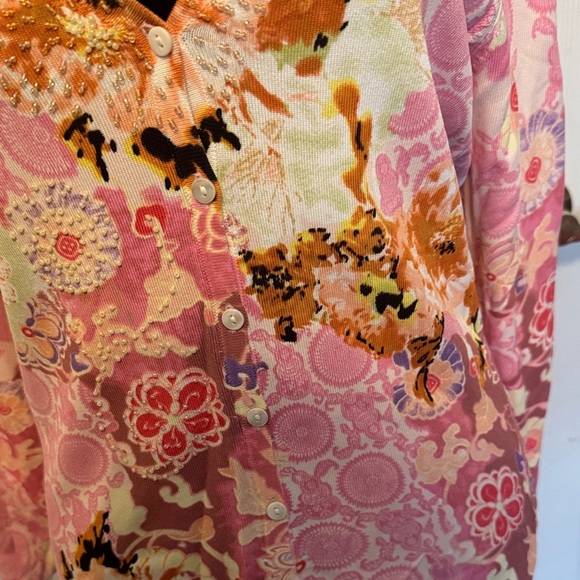 BCBGMaxAzria Pink Floral Button Down Shirt - Picture 17 of 17